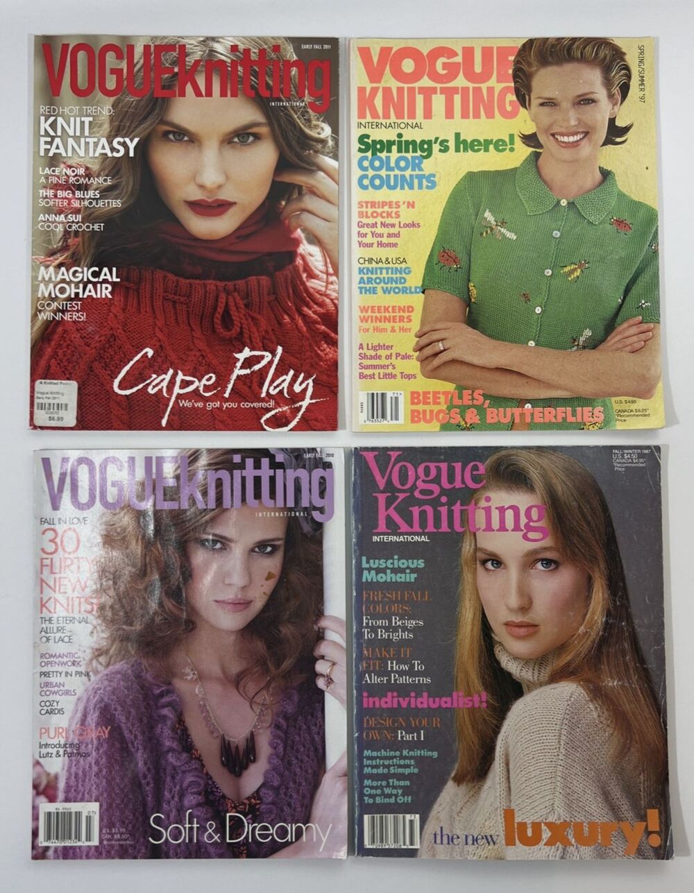 Vogue Knitting International - Magazine Lot of 4 VTG Issues  1987 1997 2010 2011